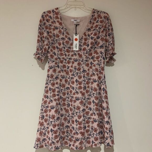 BB Dakota Blush Hour Rose pink Floral Dress NWT - Picture 1 of 4